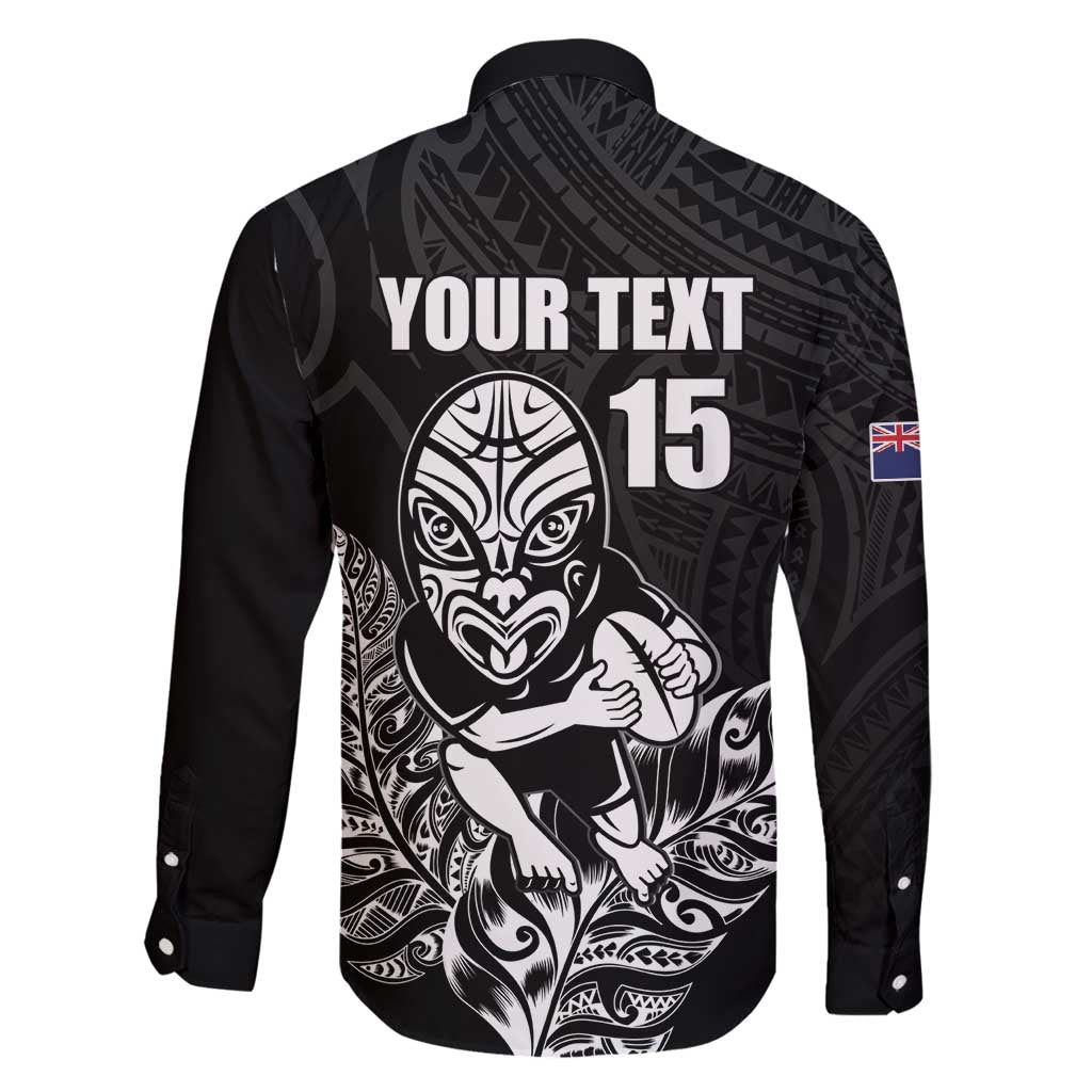 New Zealand Silver Fern Rugby Custom Family Matching Summer Maxi Dress and Hawaiian Shirt Maori Tiki Black Version