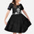 New Zealand Silver Fern Rugby Custom Kid Short Sleeve Dress Maori Tiki Black Version