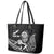 New Zealand Silver Fern Rugby Custom Leather Tote Bag Maori Tiki Black Version