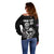 New Zealand Silver Fern Rugby Custom Off Shoulder Sweater Maori Tiki Black Version