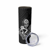New Zealand Silver Fern Rugby Custom Skinny Tumbler Maori Tiki Black Version