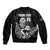 New Zealand Silver Fern Rugby Custom Sleeve Zip Bomber Jacket Maori Tiki Black Version