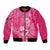 New Zealand Silver Fern Rugby Custom Bomber Jacket Maori Tiki Pink Version