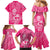 New Zealand Silver Fern Rugby Custom Family Matching Mermaid Dress and Hawaiian Shirt Maori Tiki Pink Version