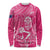 New Zealand Silver Fern Rugby Custom Long Sleeve Shirt Maori Tiki Pink Version