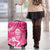 New Zealand Silver Fern Rugby Custom Luggage Cover Maori Tiki Pink Version