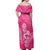 New Zealand Silver Fern Rugby Custom Off Shoulder Maxi Dress Maori Tiki Pink Version
