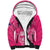 New Zealand Silver Fern Rugby Custom Sherpa Hoodie Maori Tiki Pink Version