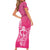 New Zealand Silver Fern Rugby Custom Short Sleeve Bodycon Dress Maori Tiki Pink Version