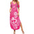 New Zealand Silver Fern Rugby Custom Summer Maxi Dress Maori Tiki Pink Version