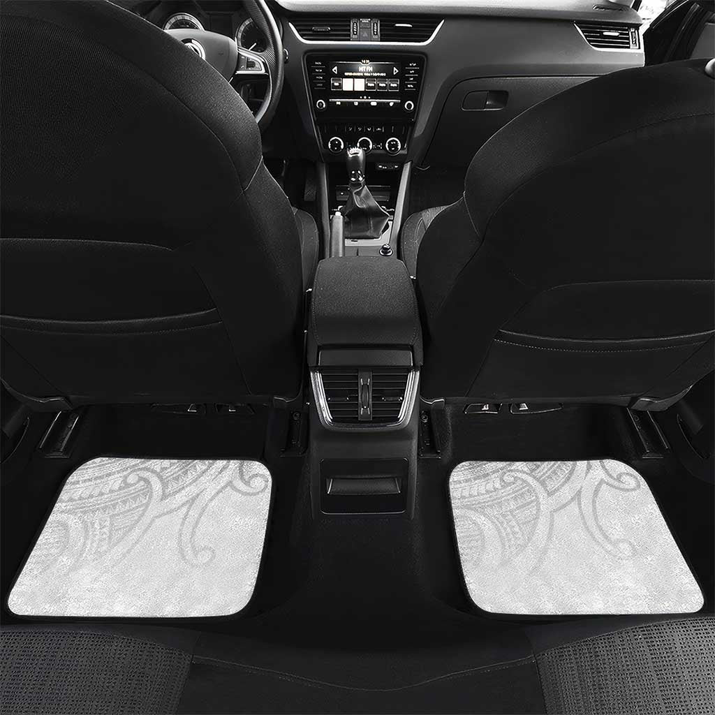 New Zealand Silver Fern Rugby Custom Car Mats Maori Tiki White Version