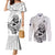 New Zealand Silver Fern Rugby Custom Couples Matching Mermaid Dress and Long Sleeve Button Shirt Maori Tiki White Version