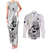 New Zealand Silver Fern Rugby Custom Couples Matching Tank Maxi Dress and Long Sleeve Button Shirt Maori Tiki White Version