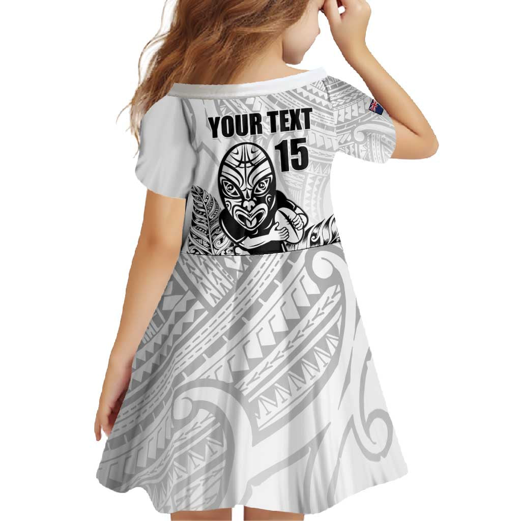 New Zealand Silver Fern Rugby Custom Family Matching Tank Maxi Dress and Hawaiian Shirt Maori Tiki White Version