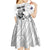 New Zealand Silver Fern Rugby Custom Kid Short Sleeve Dress Maori Tiki White Version