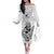 New Zealand Silver Fern Rugby Custom Off The Shoulder Long Sleeve Dress Maori Tiki White Version