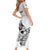 New Zealand Silver Fern Rugby Custom Short Sleeve Bodycon Dress Maori Tiki White Version