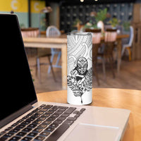 New Zealand Silver Fern Rugby Custom Skinny Tumbler Maori Tiki White Version