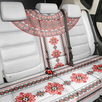 Bulgarian Embroidery Style Seamless Pattern Back Car Seat Cover