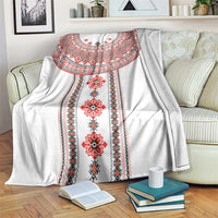 Bulgarian Embroidery Style Seamless Pattern Blanket