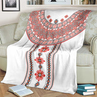 Bulgarian Embroidery Style Seamless Pattern Blanket