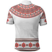 Bulgarian Embroidery Style Seamless Pattern Polo Shirt