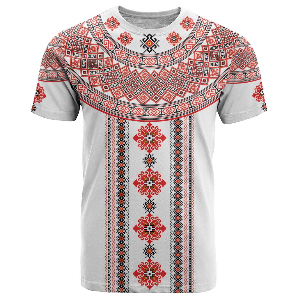 Bulgarian Embroidery Style Seamless Pattern T Shirt