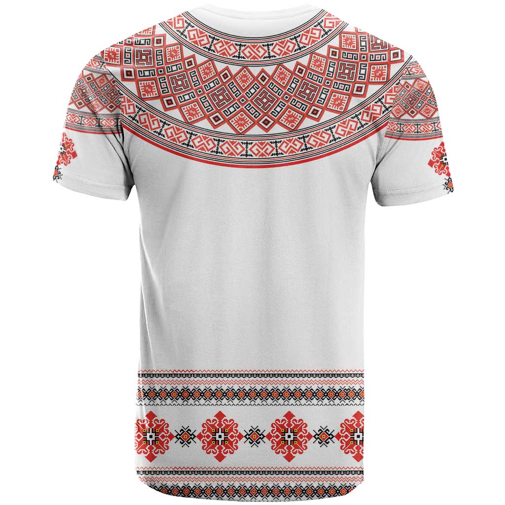 Bulgarian Embroidery Style Seamless Pattern T Shirt