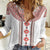 Bulgarian Embroidery Style Seamless Pattern Women Casual Shirt