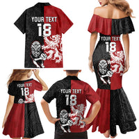 Custom British Lions New Zealand Family Matching Mermaid Dress and Hawaiian Shirt Unique Style LT18 - Polynesian Pride