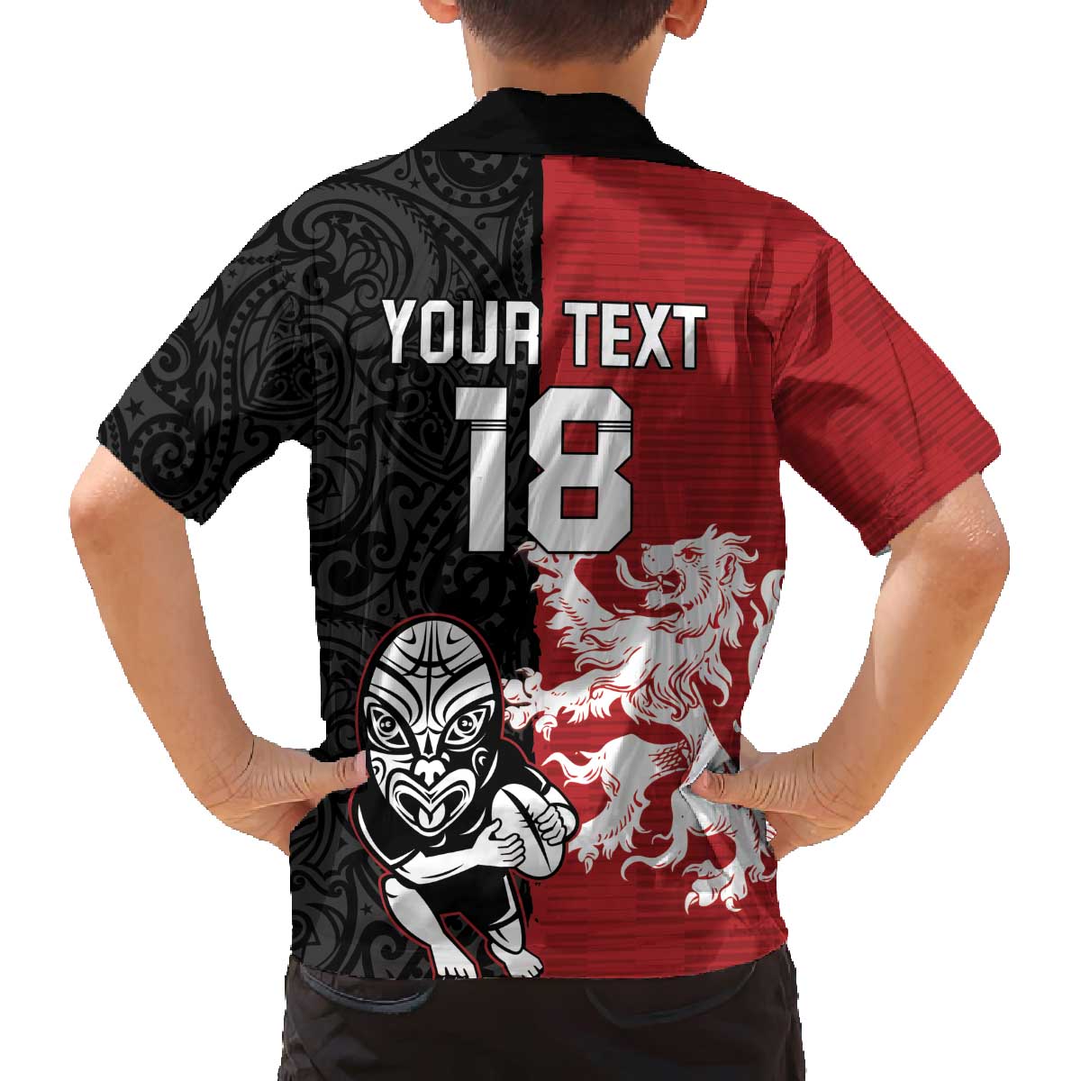 Custom British Lions New Zealand Family Matching Off The Shoulder Long Sleeve Dress and Hawaiian Shirt Unique Style LT18 - Polynesian Pride