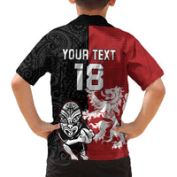 Custom British Lions New Zealand Family Matching Off The Shoulder Long Sleeve Dress and Hawaiian Shirt Unique Style LT18 - Polynesian Pride