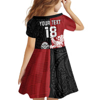 Custom British Lions New Zealand Family Matching Off The Shoulder Long Sleeve Dress and Hawaiian Shirt Unique Style LT18 - Polynesian Pride