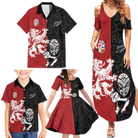 Custom British Lions New Zealand Family Matching Summer Maxi Dress and Hawaiian Shirt Unique Style - Polynesian Pride