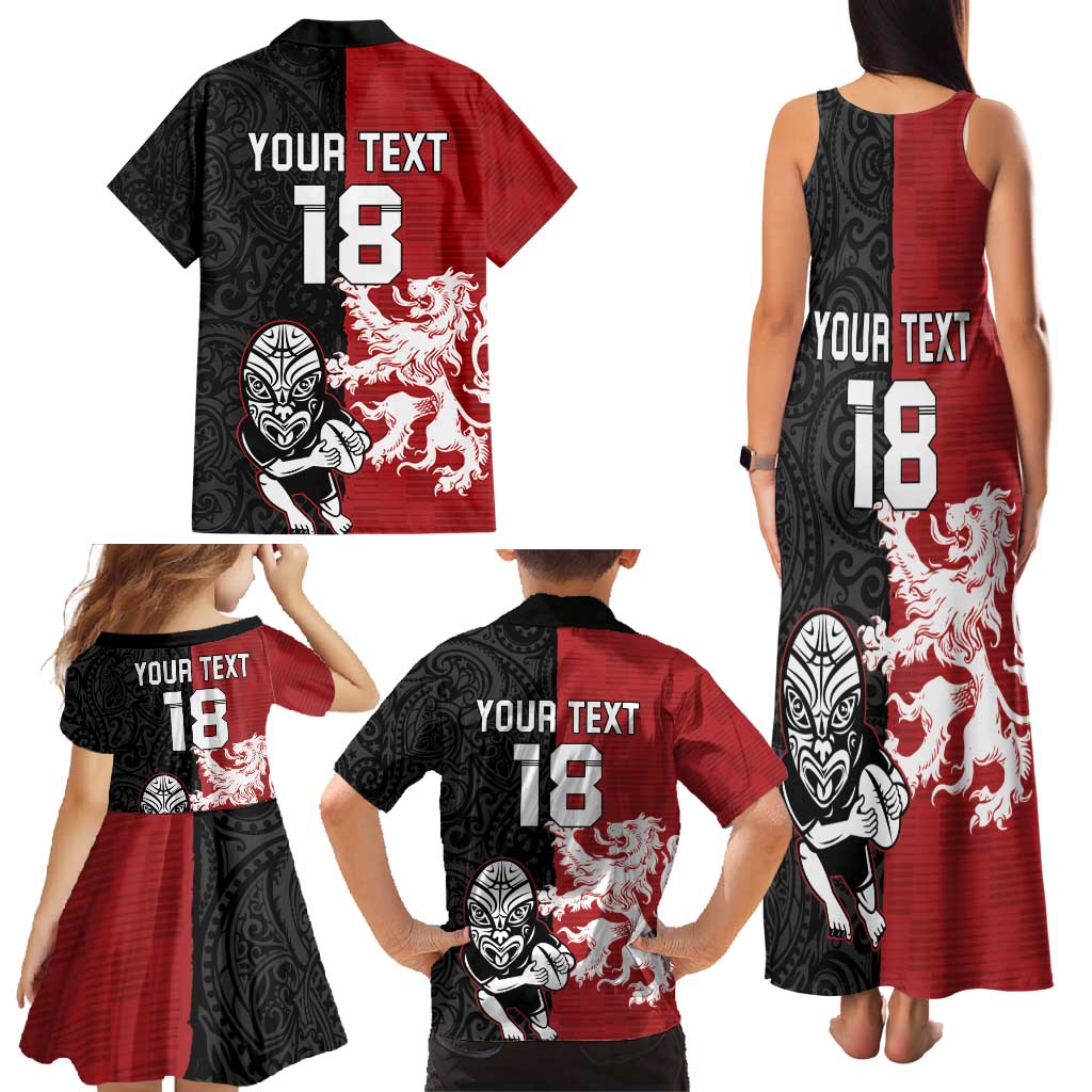 Custom British Lions New Zealand Family Matching Tank Maxi Dress and Hawaiian Shirt Unique Style - Polynesian Pride