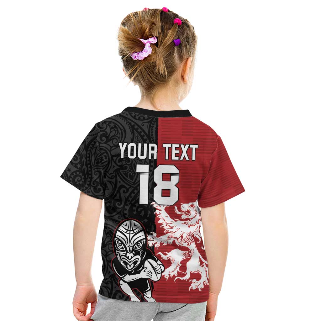 Custom British Lions New Zealand Kid T Shirt Unique Style - Polynesian Pride