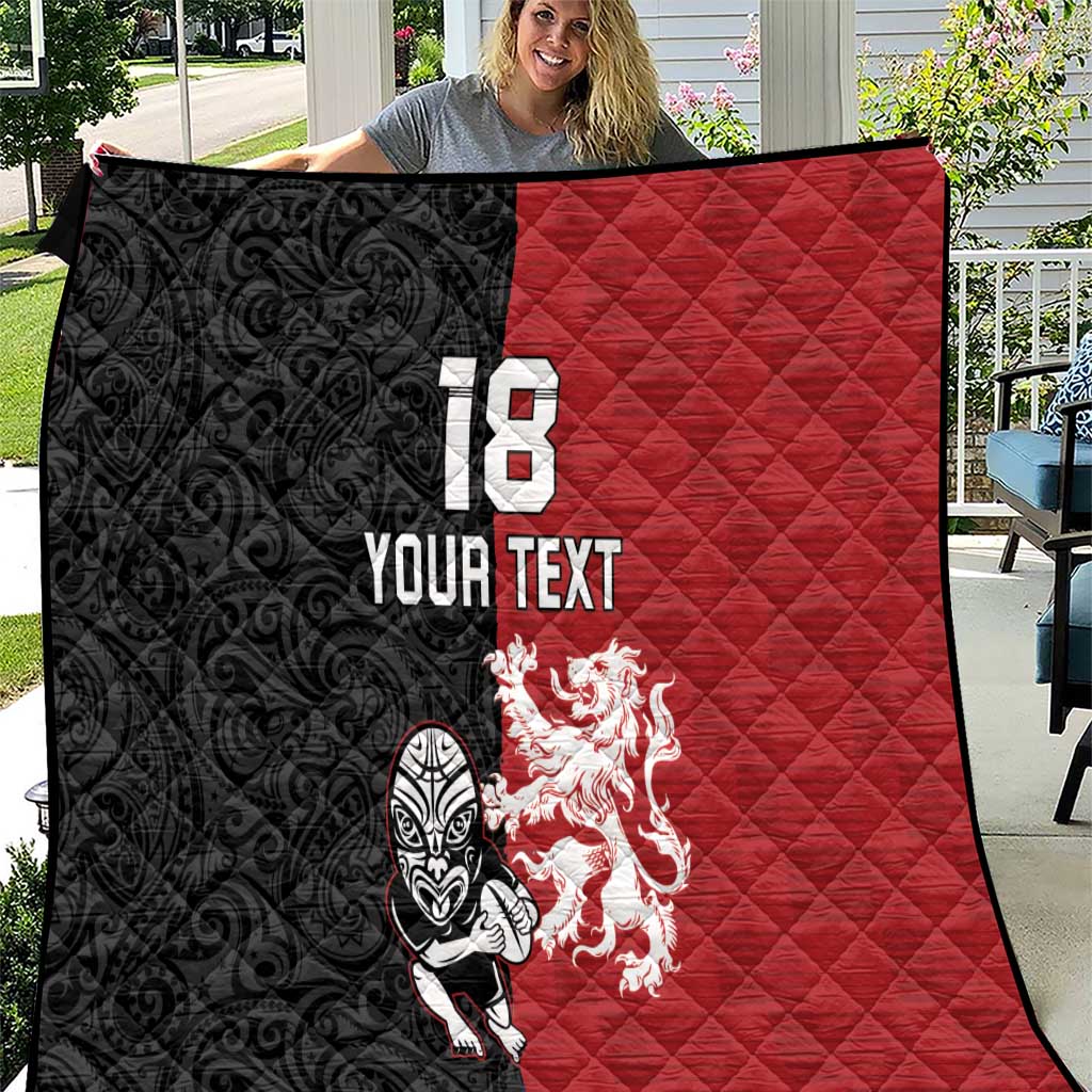 Custom British Lions New Zealand Quilt Unique Style - Polynesian Pride