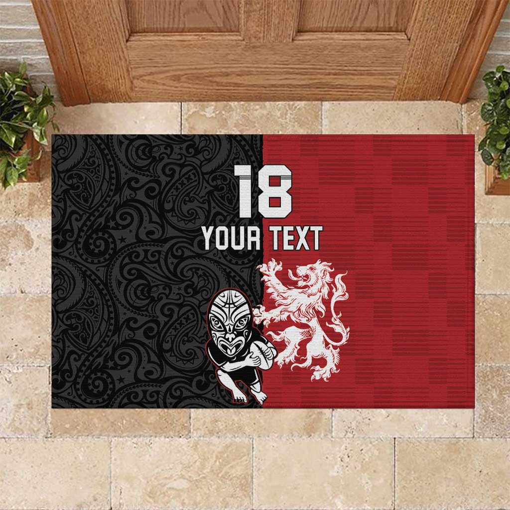 Custom British Lions New Zealand Rubber Doormat Unique Style - Polynesian Pride