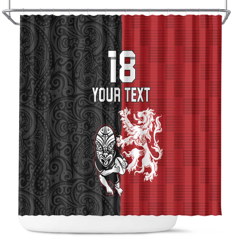 Custom British Lions New Zealand Shower Curtain Unique Style - Polynesian Pride
