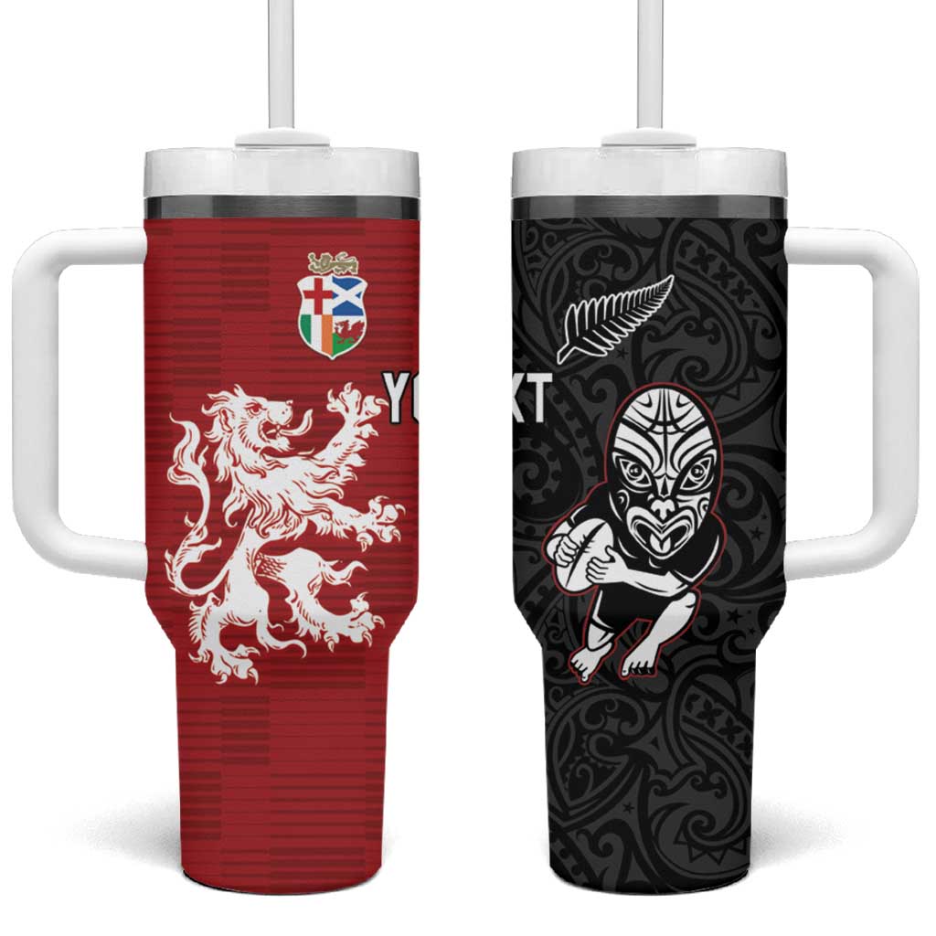 Custom British Lions New Zealand Tumbler With Handle Unique Style - Polynesian Pride