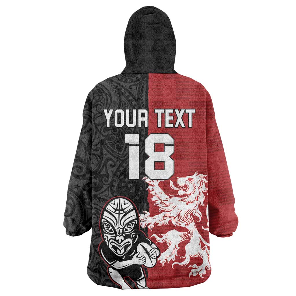 Custom British Lions New Zealand Wearable Blanket Hoodie Unique Style - Polynesian Pride