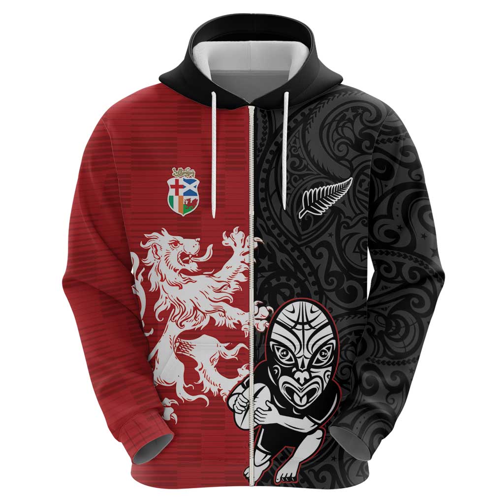 Custom British Lions New Zealand Zip Hoodie Unique Style - Polynesian Pride