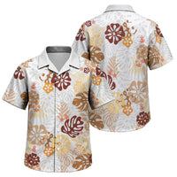 Brown Aloha Hawaiian Family Matching Mermaid Dress and Hawaiian Shirt Monstera Hibiscus Tropical Pattern