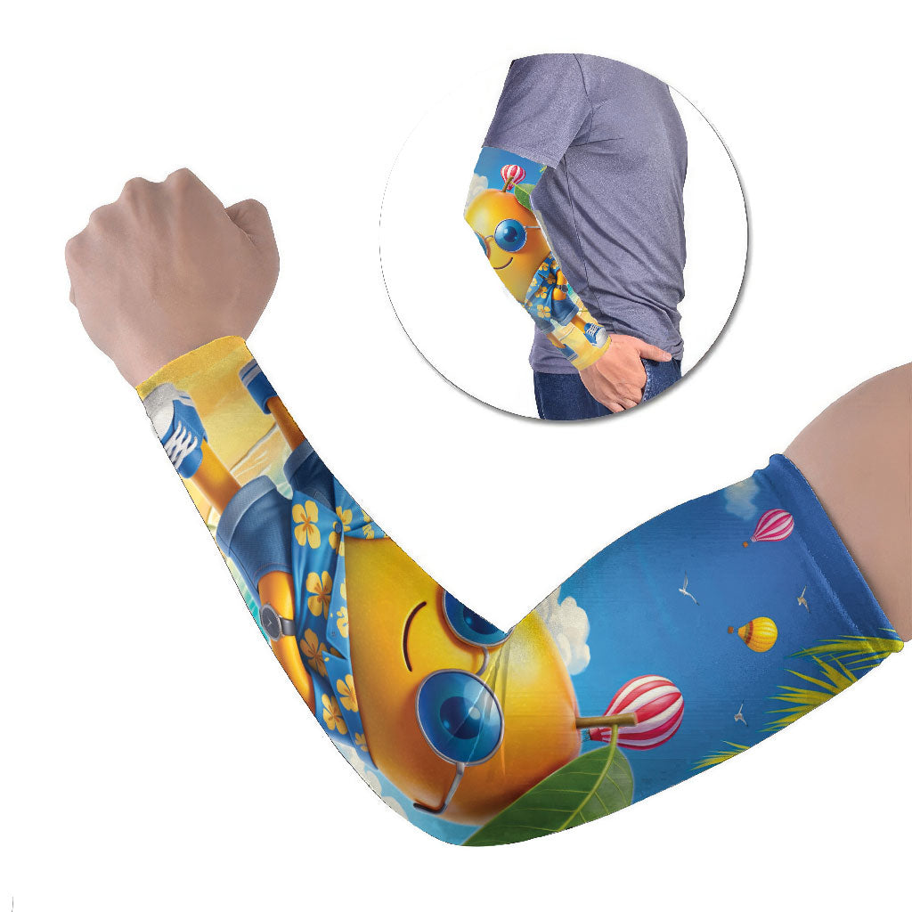 Funny Hawaii Mango Arm Sleeves Tropical Summer Beach Mascot Vacation