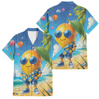 Funny Hawaii Mango Family Matching Summer Maxi Dress and Hawaiian Shirt Tropical Summer Beach Mascot Vacation