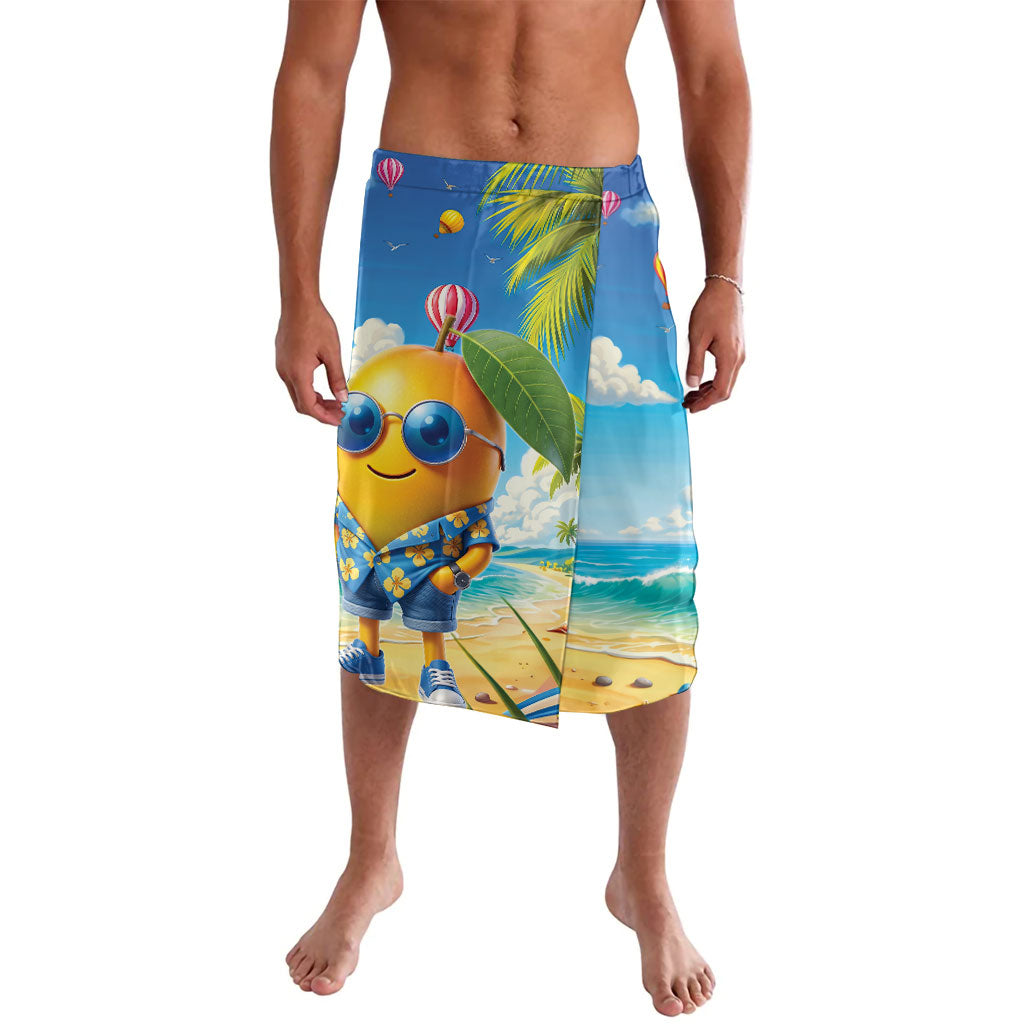 Funny Hawaii Mango Lavalava Tropical Summer Beach Mascot Vacation LT19 Blue - Polynesian Pride