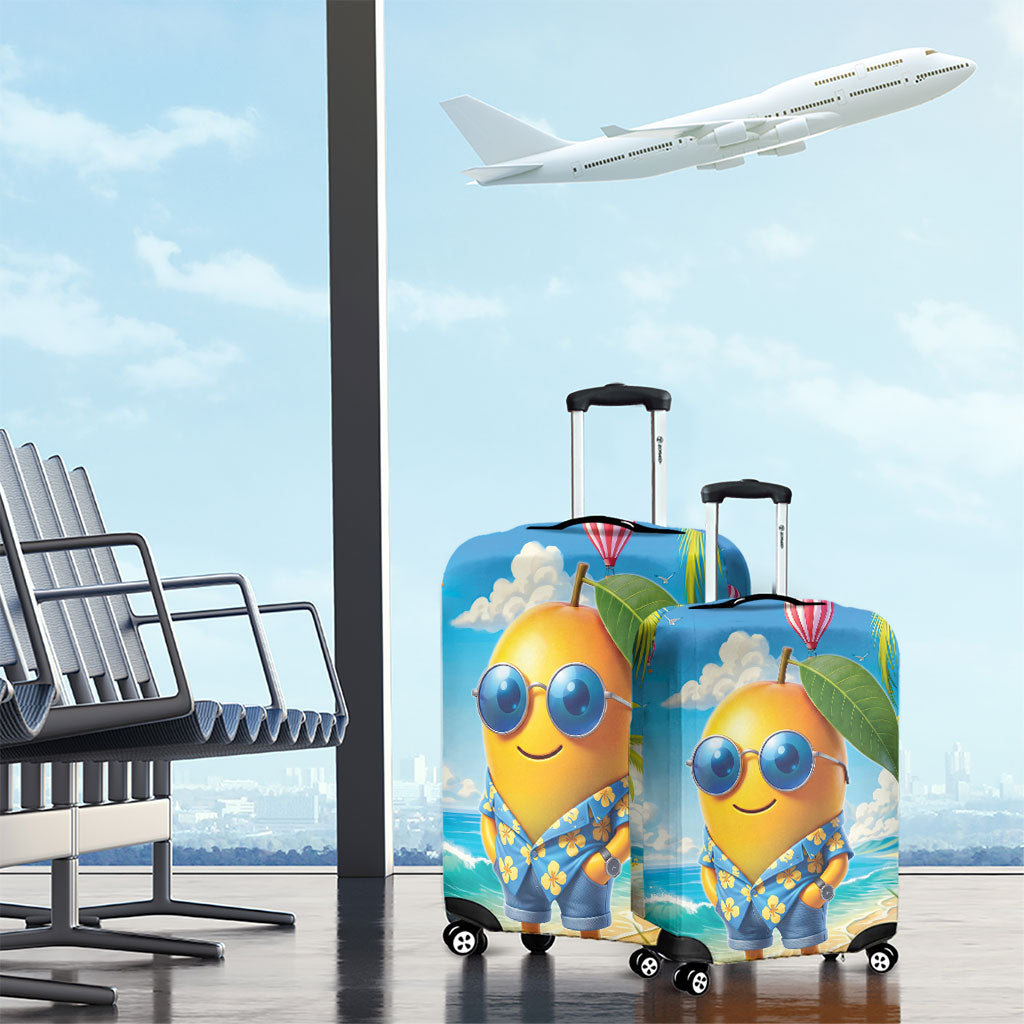 Funny Hawaii Mango Luggage Cover Tropical Summer Beach Mascot Vacation