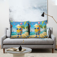 Funny Hawaii Mango Pillow Cover Tropical Summer Beach Mascot Vacation