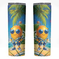 Funny Hawaii Mango Skinny Tumbler Tropical Summer Beach Mascot Vacation
