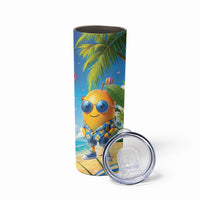 Funny Hawaii Mango Skinny Tumbler Tropical Summer Beach Mascot Vacation